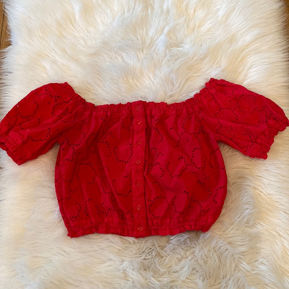 H&M Red crochet top